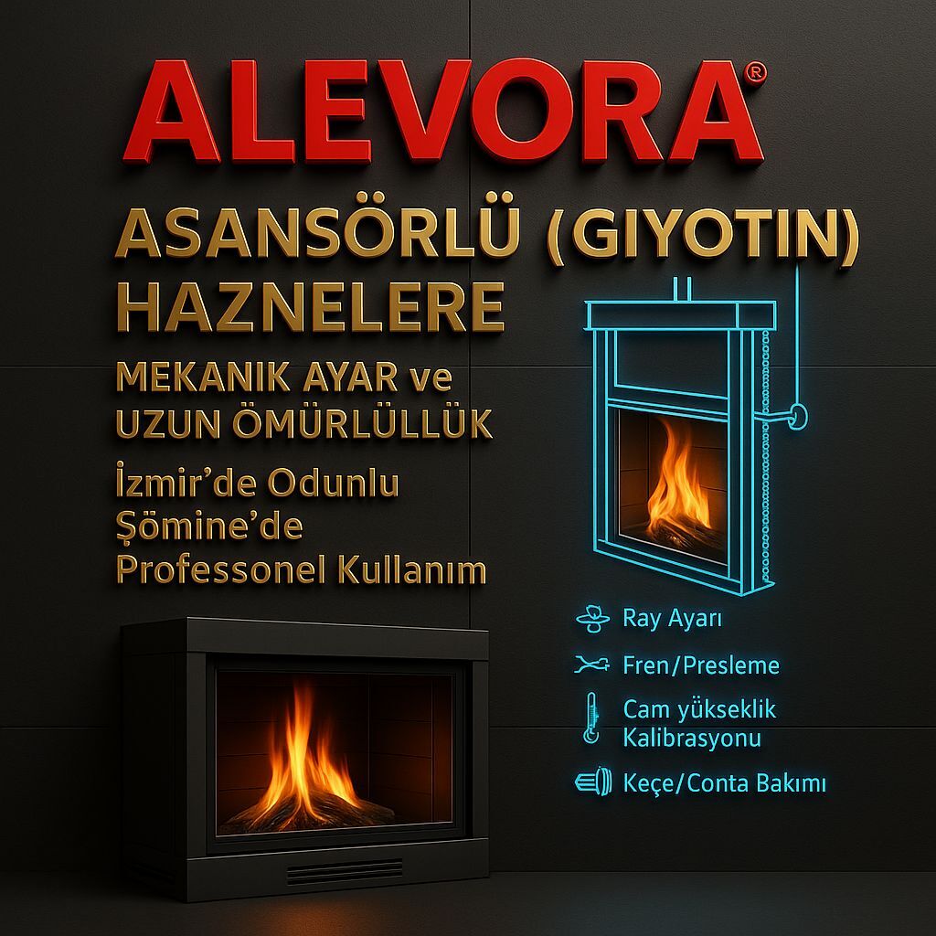 Asansörlü (Giyotin) Haznelerde Mekanik Ayar ve Uzun Ömürlülük: İzmir’de Odunlu Şömine’de Profesyonel Kullanım