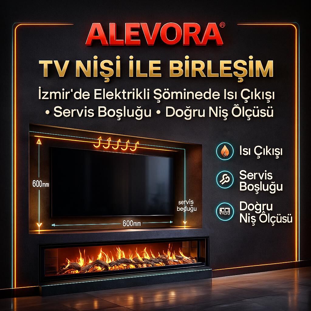 TV Nişi ile Birleşim: İzmir’de Elektrikli Şömine’de Isı Çıkışı, Servis Boşluğu ve Doğru Niş Ölçüsü