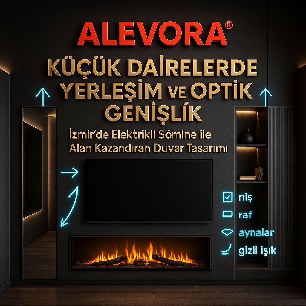Küçük Dairelerde Yerleşim ve Optik Genişlik: İzmir’de Elektrikli Şömine ile Alan Kazandıran Duvar Tasarımı