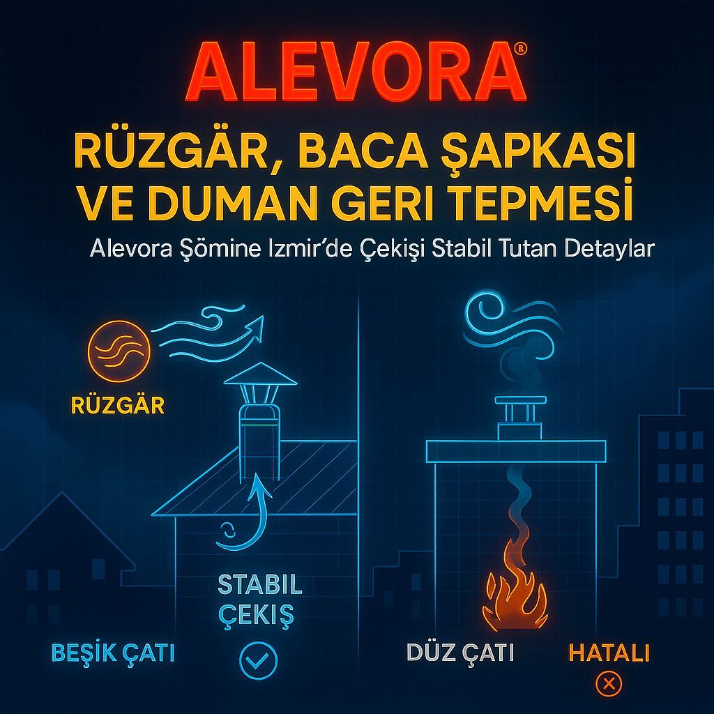 Rüzgâr, Baca Şapkası ve Duman Geri Tepmesi: Alevora Şömine İzmir’de Çekişi Stabil Tutan Detaylar