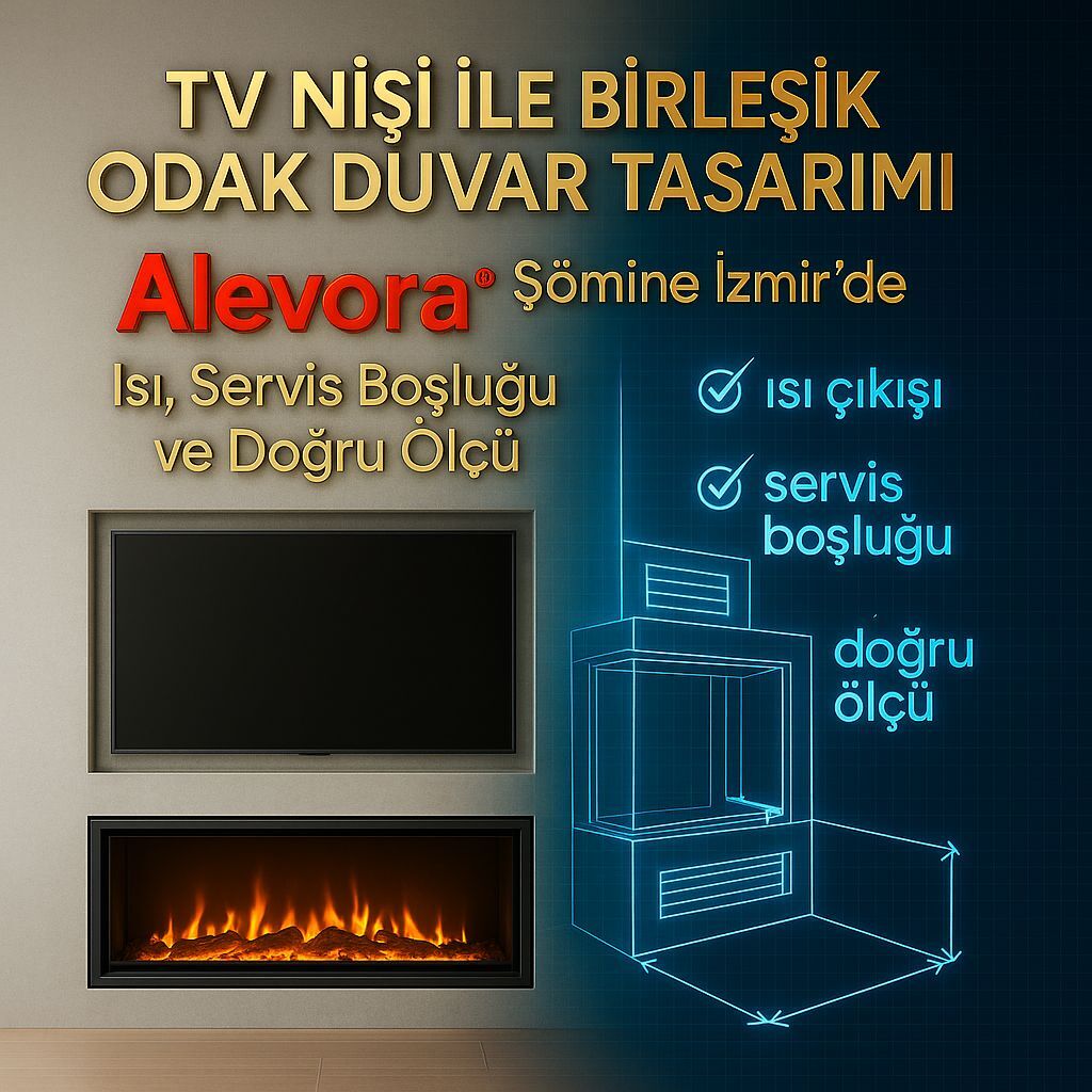 TV Nişi ile Birleşik Odak Duvar Tasarımı: Alevora Şömine İzmir’de Isı, Servis Boşluğu ve Doğru Ölçü
