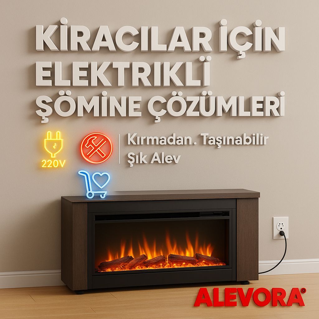 Kiracılar İçin Elektrikli Şömine Çözümleri | Kırmadan, Taşınabilir ve Şık Alev