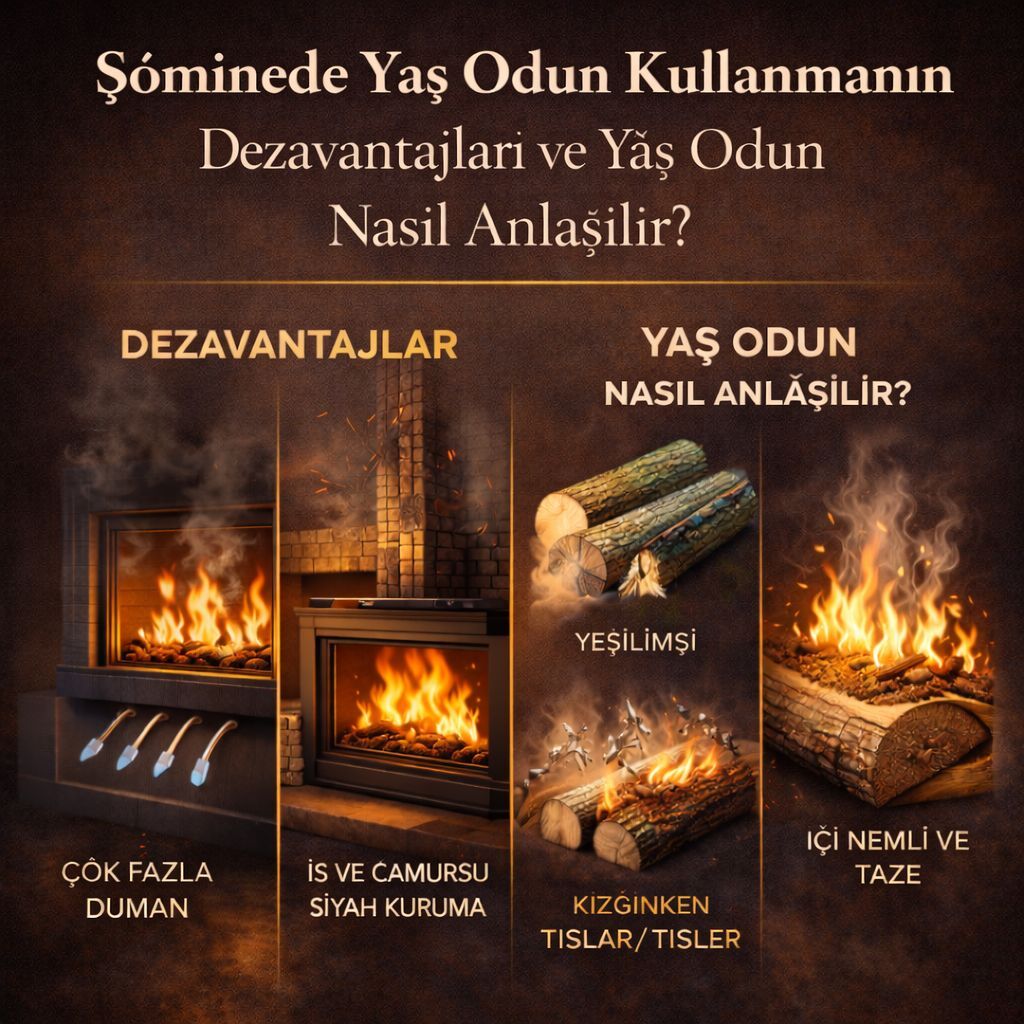 Şöminede Yaş Odun Kullanmanın Dezavantajları ve Yaş Odun Nasıl Anlaşılır?