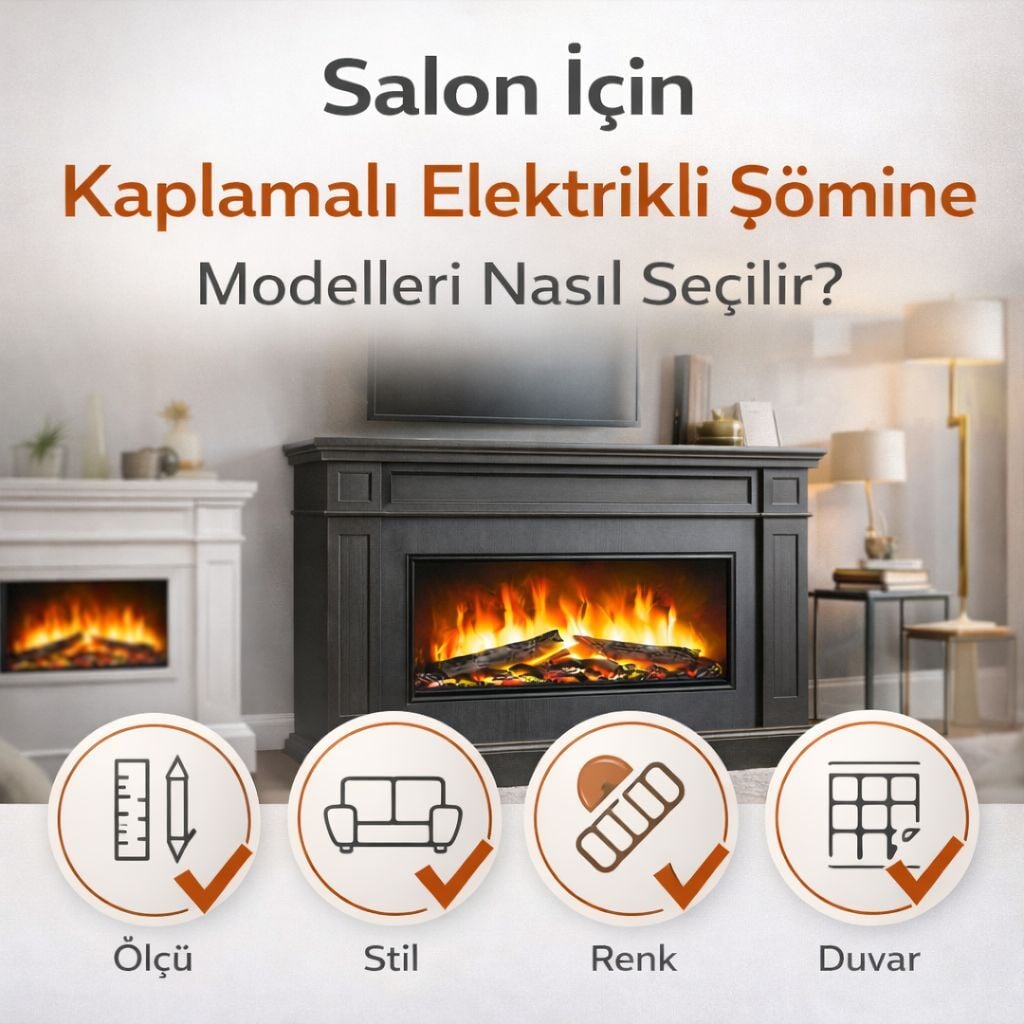 Salon İçin Kaplamalı Elektrikli Şömine Modelleri Nasıl Seçilir?