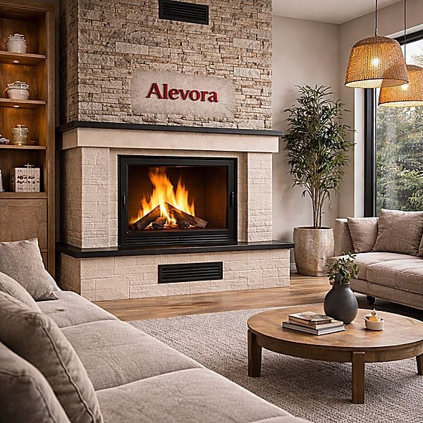 Modern Odunlu Şömine Modeli | Profesyonel Montaj Alevora Şömine