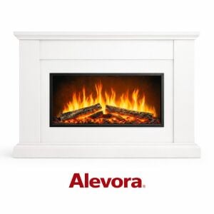 Alevora Şömine Modern Beyaz Hazır Kaplamalı Elektrikli Şömine