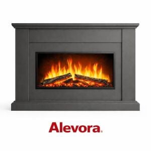 Alevora Şömine Modern Antrasit Hazır Kaplamalı Elektrikli Şömine
