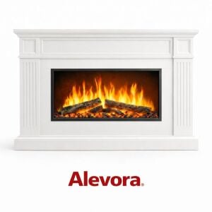 Alevora Şömine Modern Beyaz Hazır Kaplamalı Elektrikli Şömine