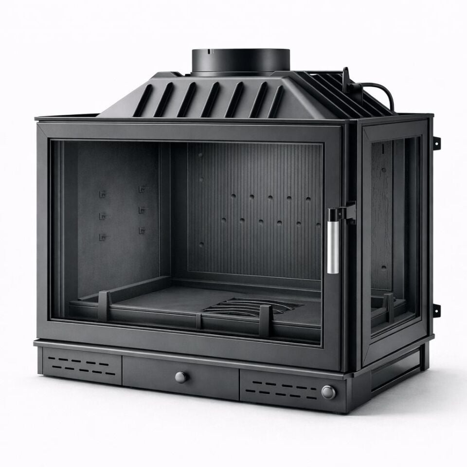 Alevora Şömine 70’lik Sağ Camlı Döküm Şömine Haznesi