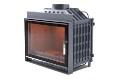 Alevora Şömine 80’lik Siyah Cam Yana Açılır Döküm Şömine Haznesi