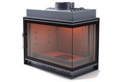 Alevora Şömine 70’lik Siyah Cam Çerçeveli Sağ Camlı Döküm Şömine Haznesi