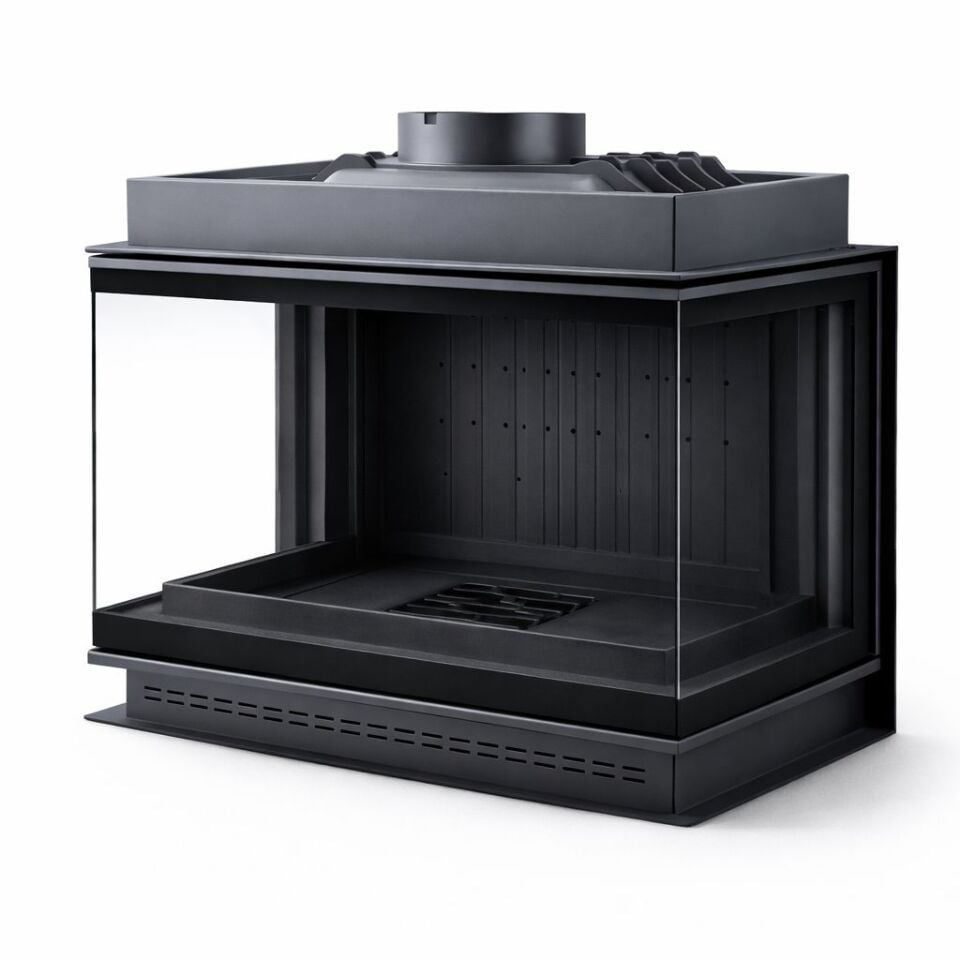 Alevora Şömine 80’lik U Tipi Üç Tarafı Camlı Döküm Şömine Haznesi