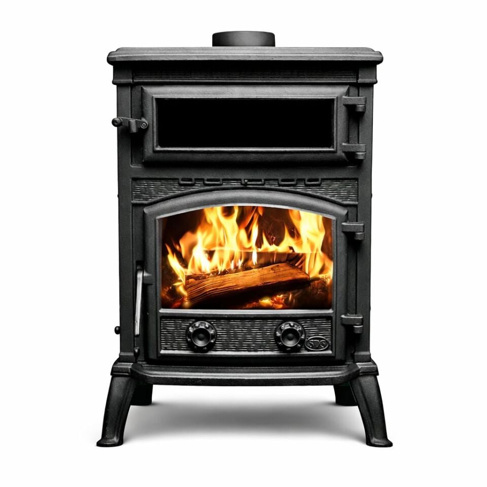 Alevora Şömine Sefer Döküm Kuzineli Döküm Soba (SD-110 Sirus) | Isınma ve Pişirme İçin Çok Yönlü Çözüm