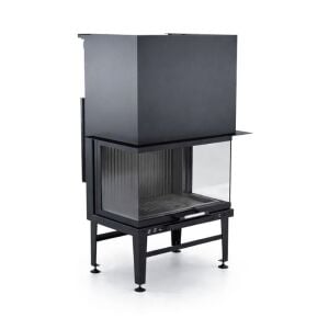 Alevora Şömine 80 Üç Tarafı Camlı Asansörlü Şömine Haznesi