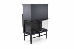 Alevora Şömine 90 Üç Tarafı Camlı Asansörlü Şömine Haznesi