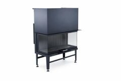 Alevora® 100 Üç Tarafı Camlı Asansörlü Şömine Haznesi