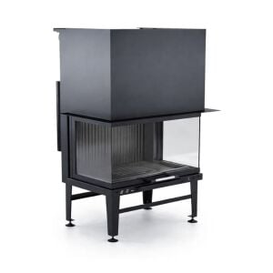 Alevora® 100 Üç Tarafı Camlı Asansörlü Şömine Haznesi