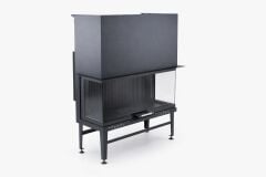 Alevora Şömine 110 Üç Tarafı Camlı Asansörlü Şömine Haznesi