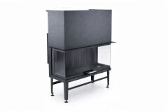 Alevora Şömine 110 Üç Tarafı Camlı Asansörlü Şömine Haznesi