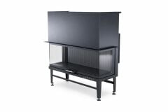 Alevora® 120 Üç Tarafı Camlı Asansörlü Şömine Haznesi