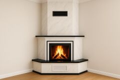 Alevora Şömine | Yana Açılır Köşe Tipi Döküm Şömine