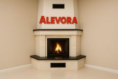 Alevora Şömine Yana Açılır 70’lik Klasik Model | Döküm Hazneli Odunlu Şömine