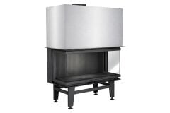 Alevora Şömine 115 Üç Tarafı Camlı Asansörlü Şömine Haznesi