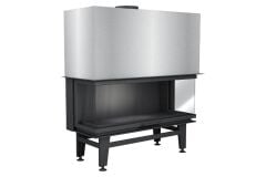 Alevora Şömine 135 Üç Tarafı Camlı Asansörlü Şömine Haznesi