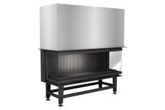 Alevora Şömine 145 Üç Tarafı Camlı Asansörlü Şömine Haznesi