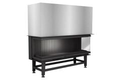 Alevora Şömine 155 Üç Tarafı Camlı Asansörlü Şömine Haznesi